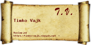 Timko Vajk névjegykártya